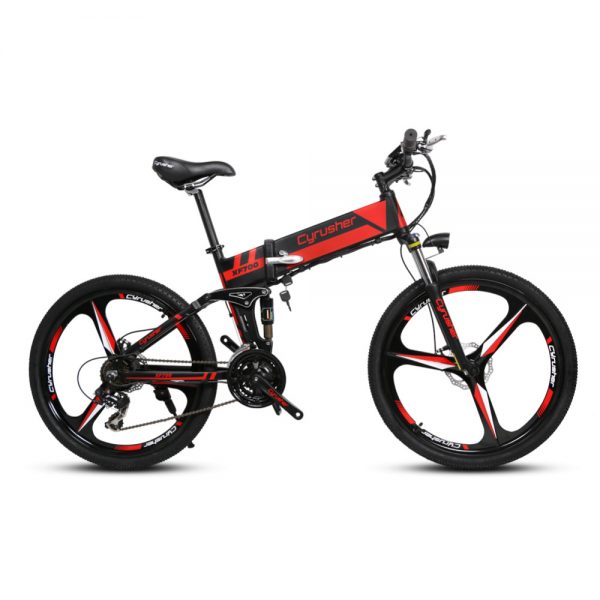 Unisex Folding Electric Bike Mountain Full Suspension 250 Watt 36V 21 ...